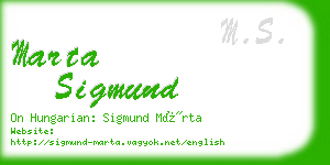 marta sigmund business card